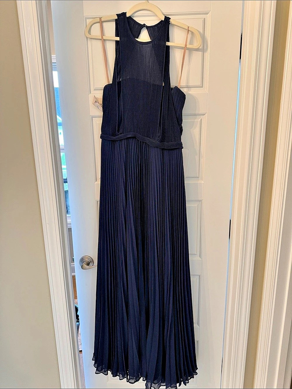Fame and Partners Pleated Maxi Dress in Blue Size 8 NWT